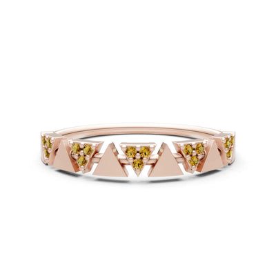 Dainty Triangle Half Eternity Cluster Ring