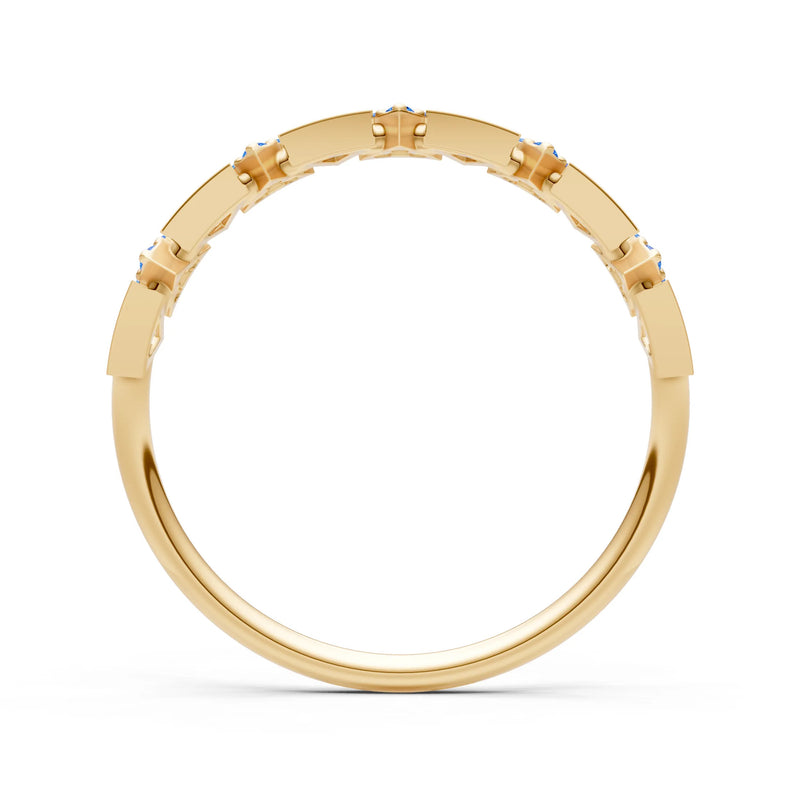 Dainty Triangle Half Eternity Cluster Ring