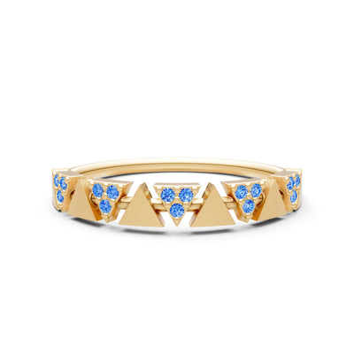 Dainty Triangle Half Eternity Cluster Ring