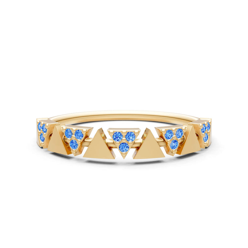 Dainty Triangle Half Eternity Cluster Ring