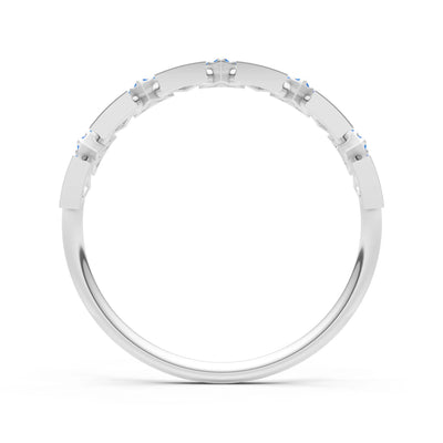 Dainty Triangle Half Eternity Cluster Ring