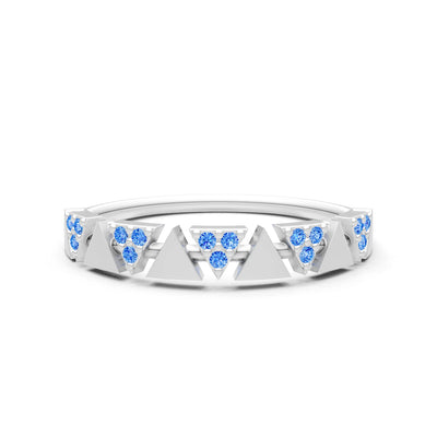 Dainty Triangle Half Eternity Cluster Ring
