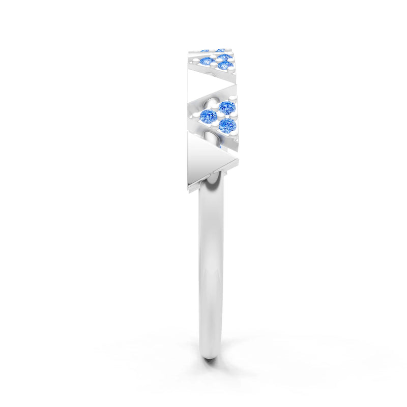 Dainty Triangle Half Eternity Cluster Ring