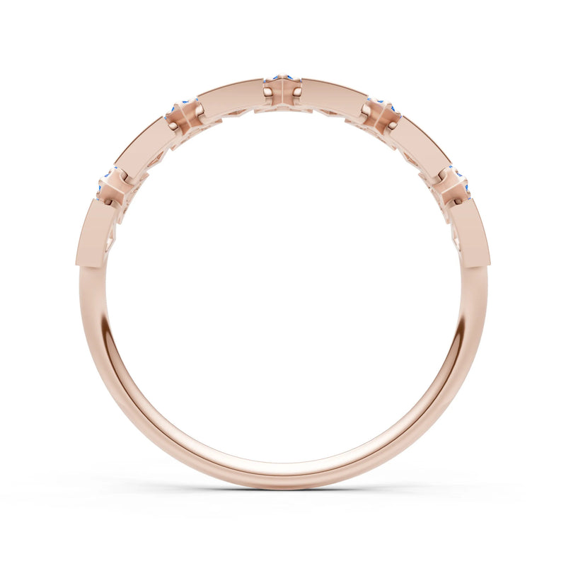 Dainty Triangle Half Eternity Cluster Ring