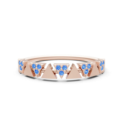 Dainty Triangle Half Eternity Cluster Ring