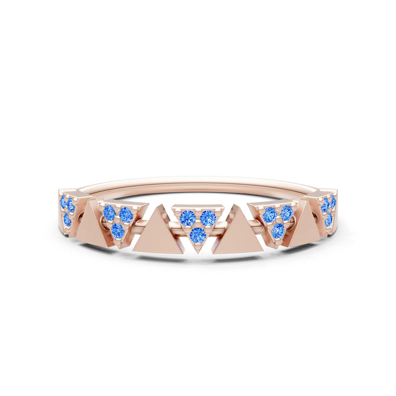 Dainty Triangle Half Eternity Cluster Ring