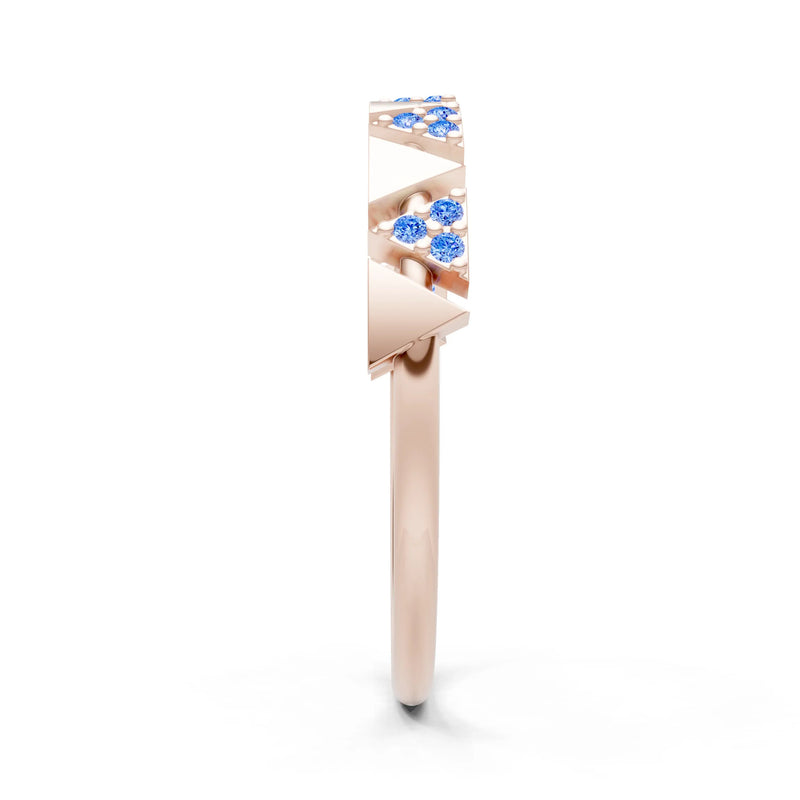 Dainty Triangle Half Eternity Cluster Ring