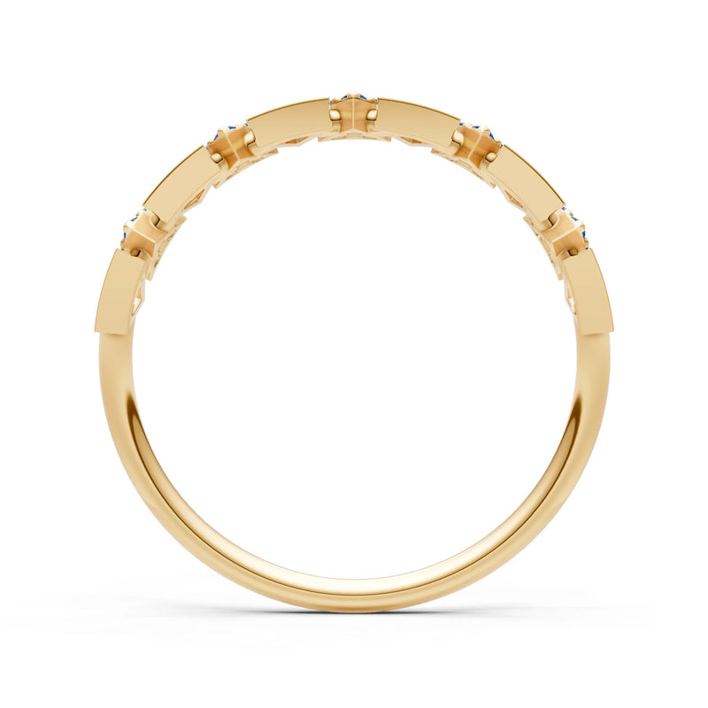 Dainty Triangle Half Eternity Cluster Ring