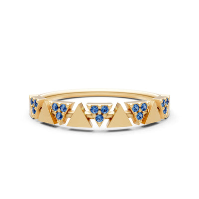 Dainty Triangle Half Eternity Cluster Ring