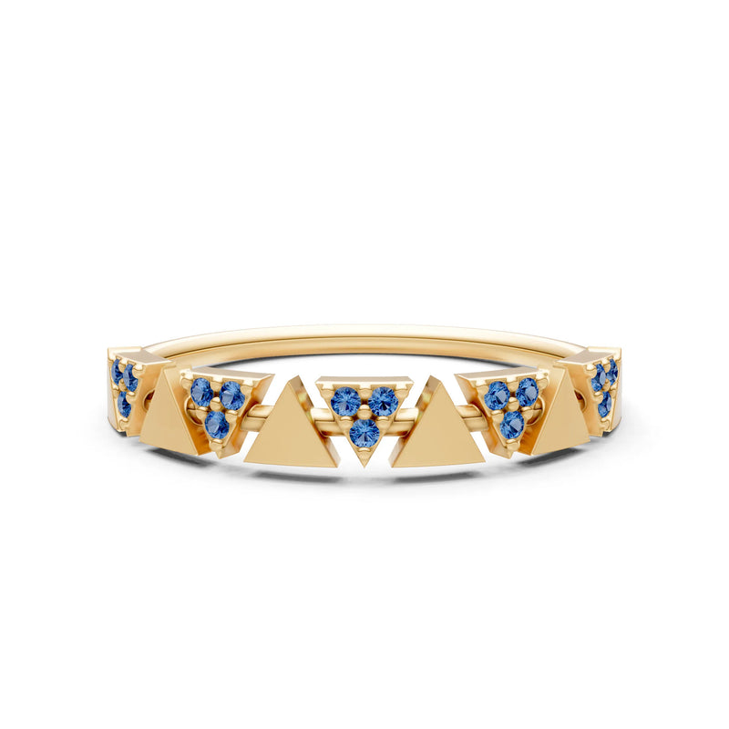 Dainty Triangle Half Eternity Cluster Ring