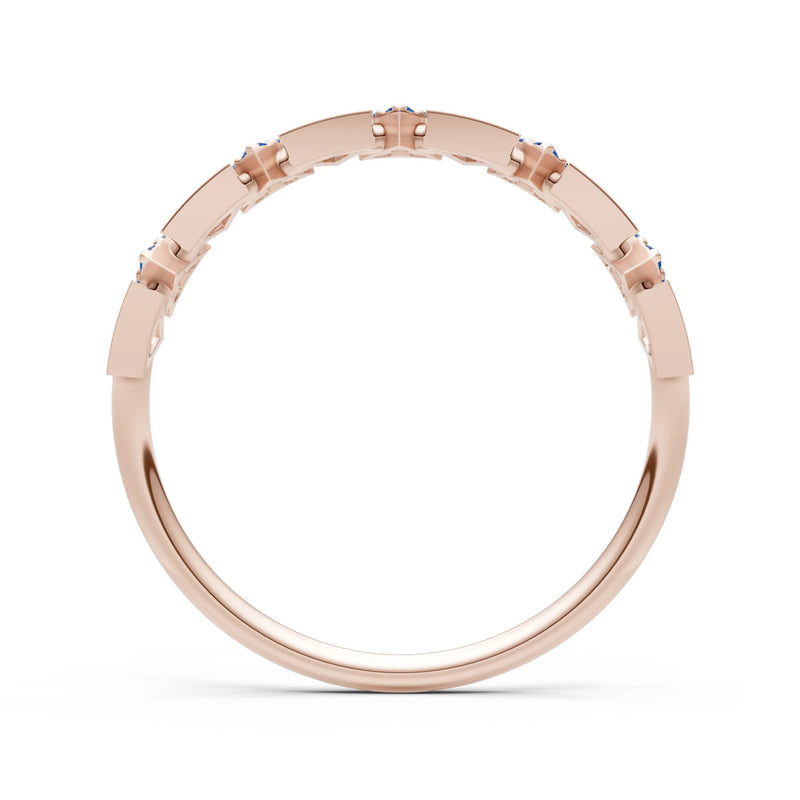 Dainty Triangle Half Eternity Cluster Ring
