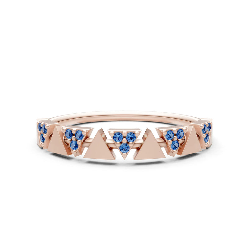 Dainty Triangle Half Eternity Cluster Ring