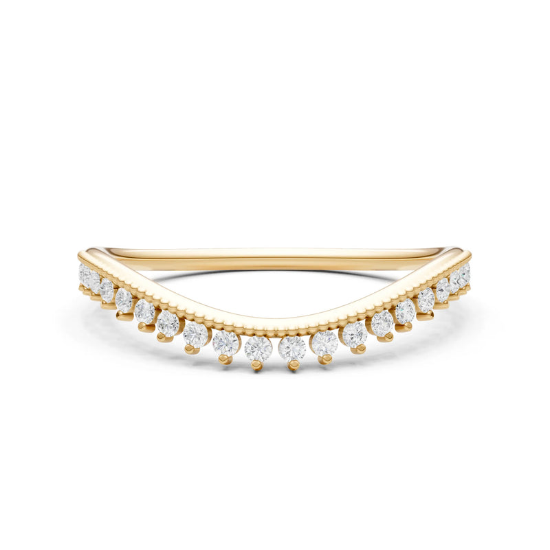 Diamond Dainty Tiara Contour Stacking Ring