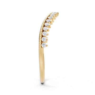 Diamond Dainty Tiara Contour Stacking Ring
