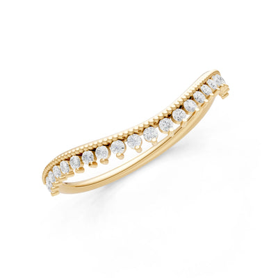 Diamond Dainty Tiara Contour Stacking Ring