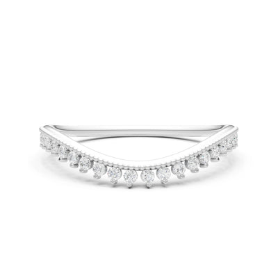 Diamond Dainty Tiara Contour Stacking Ring