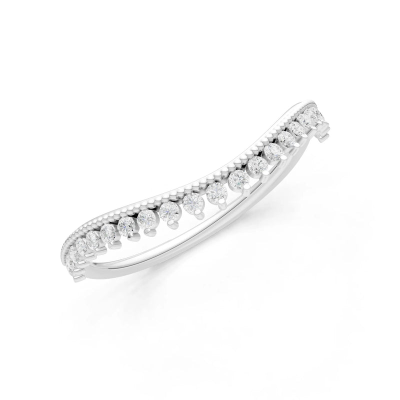 Diamond Dainty Tiara Contour Stacking Ring