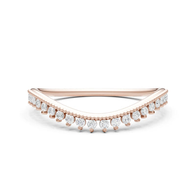 Diamond Dainty Tiara Contour Stacking Ring