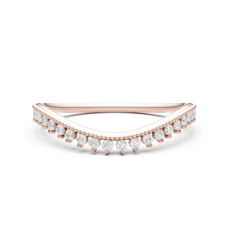 Diamond Dainty Tiara Contour Stacking Ring