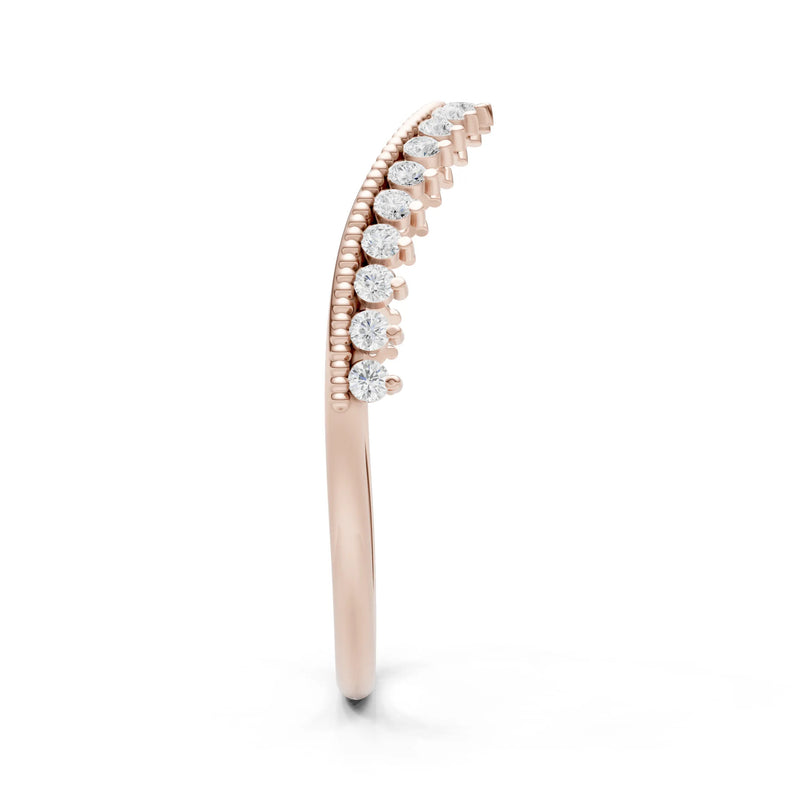 Diamond Dainty Tiara Contour Stacking Ring
