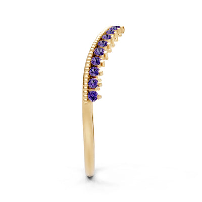 Amethyst Dainty Tiara Contour Stacking Ring