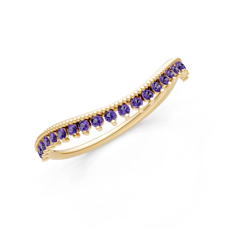 Amethyst Dainty Tiara Contour Stacking Ring