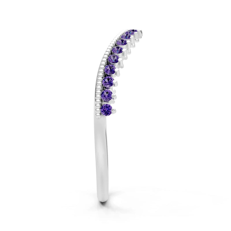Amethyst Dainty Tiara Contour Stacking Ring