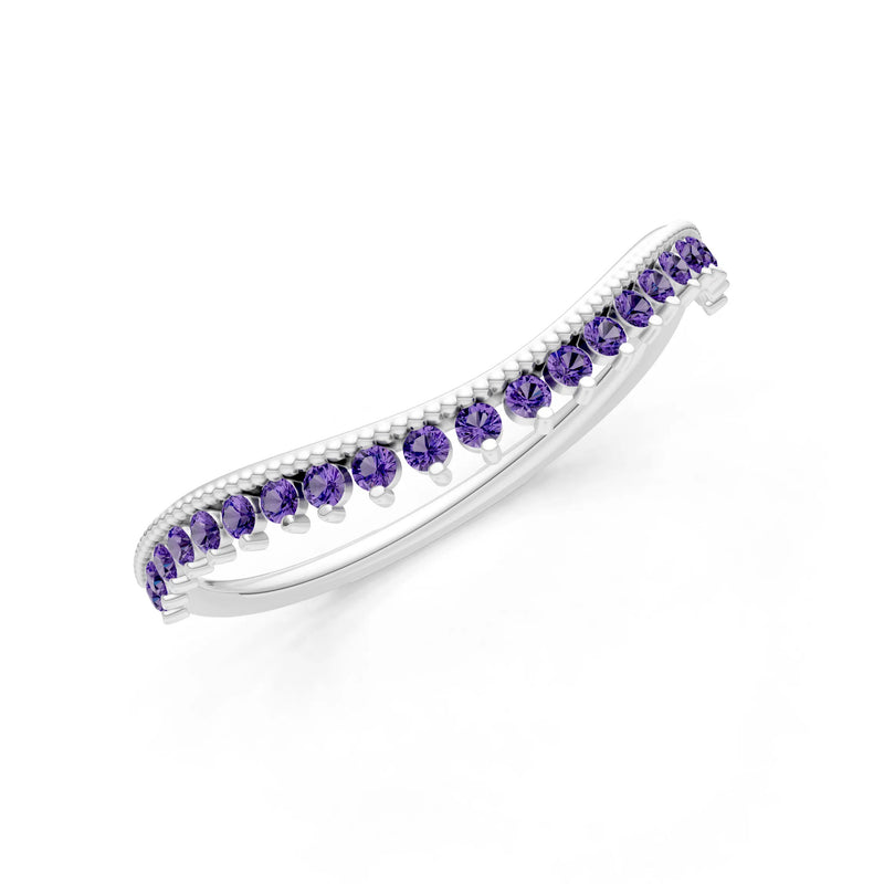 Amethyst Dainty Tiara Contour Stacking Ring