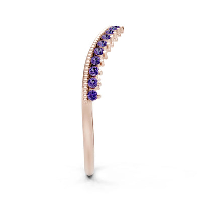 Amethyst Dainty Tiara Contour Stacking Ring