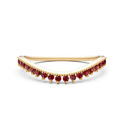 Garnet Dainty Tiara Contour Stacking Ring