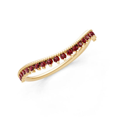 Garnet Dainty Tiara Contour Stacking Ring
