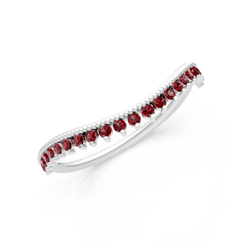 Garnet Dainty Tiara Contour Stacking Ring
