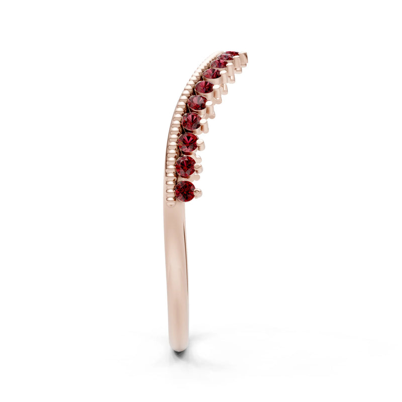 Garnet Dainty Tiara Contour Stacking Ring