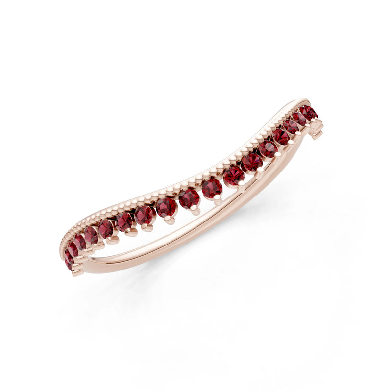 Garnet Dainty Tiara Contour Stacking Ring