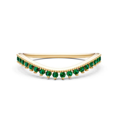 Emerald Dainty Tiara Contour Stacking Ring