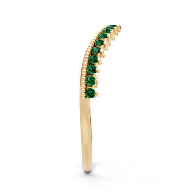 Emerald Dainty Tiara Contour Stacking Ring