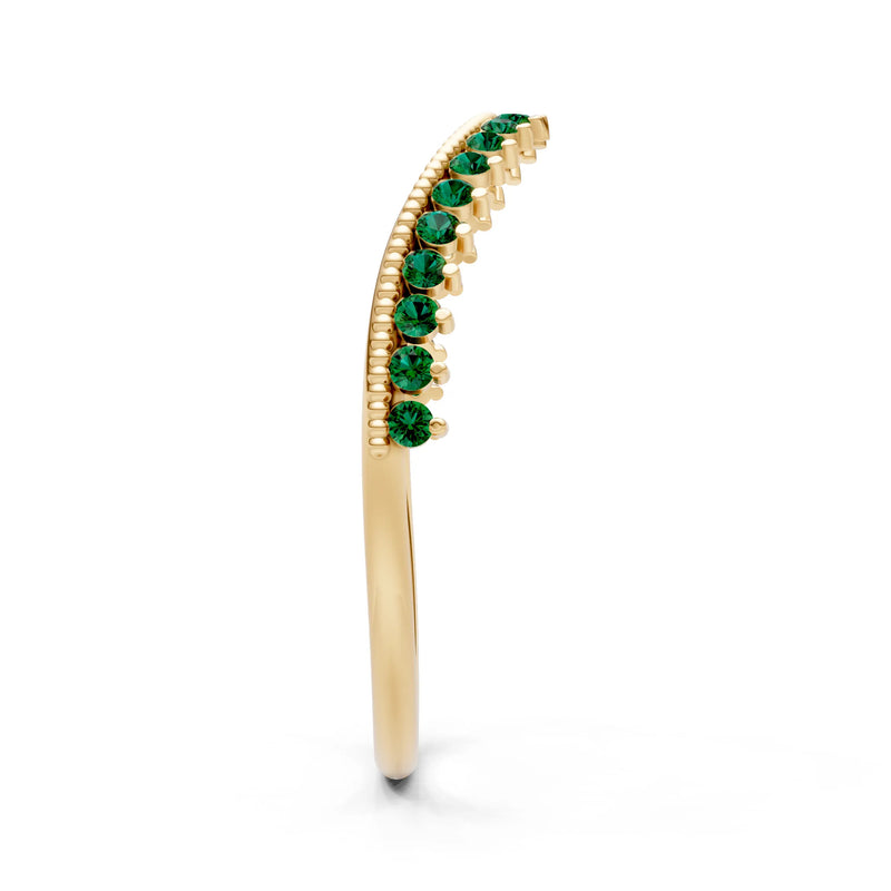 Emerald Dainty Tiara Contour Stacking Ring