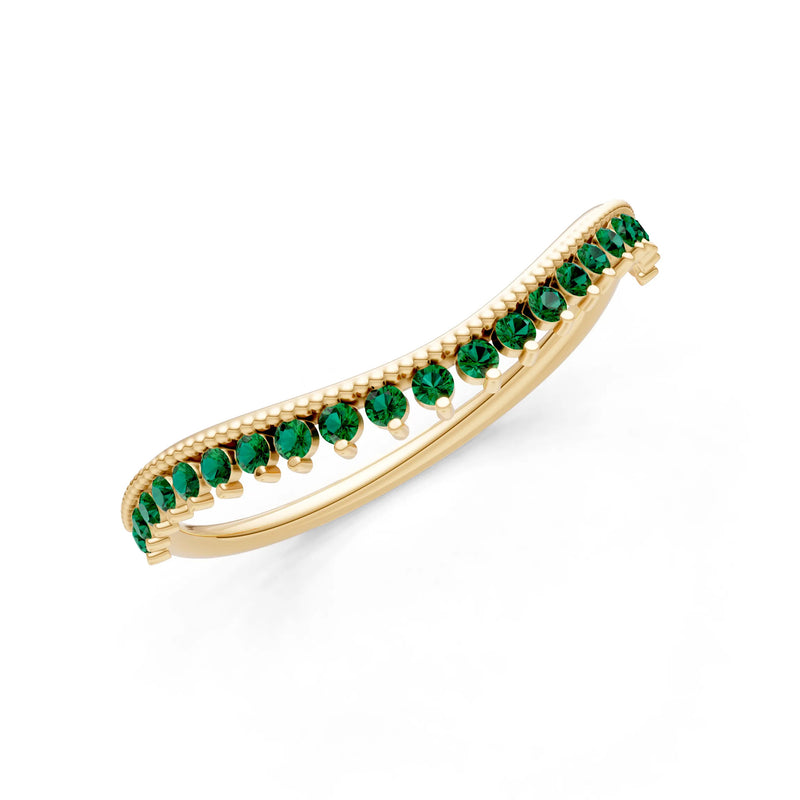 Emerald Dainty Tiara Contour Stacking Ring