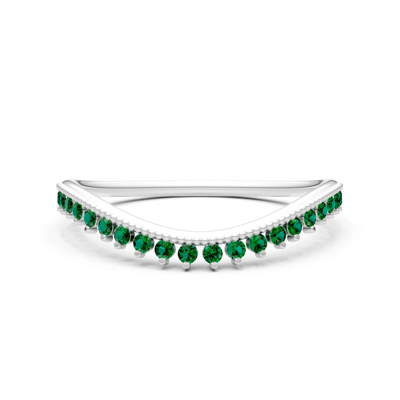 Emerald Dainty Tiara Contour Stacking Ring
