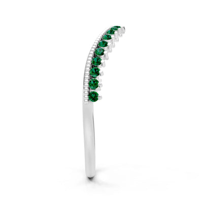 Emerald Dainty Tiara Contour Stacking Ring