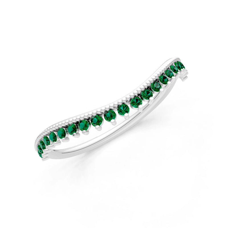 Emerald Dainty Tiara Contour Stacking Ring