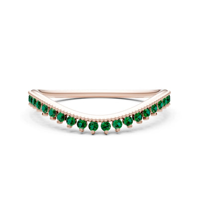 Emerald Dainty Tiara Contour Stacking Ring