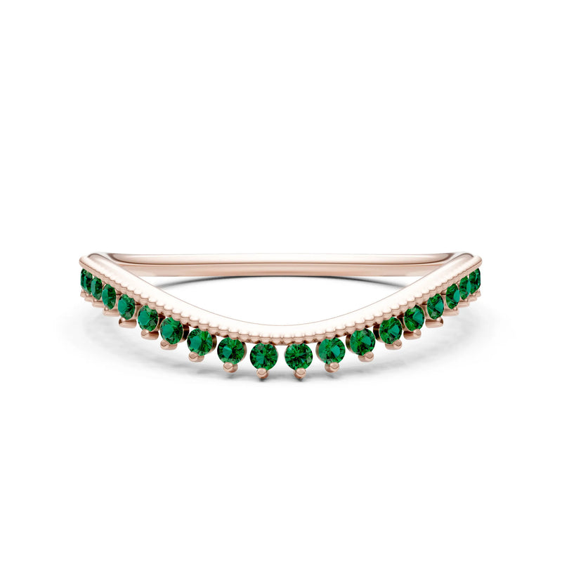 Emerald Dainty Tiara Contour Stacking Ring