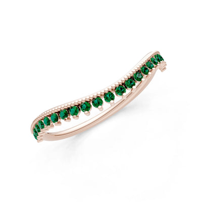 Emerald Dainty Tiara Contour Stacking Ring