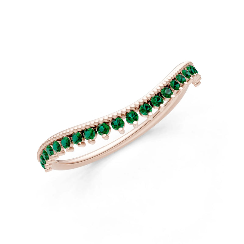 Emerald Dainty Tiara Contour Stacking Ring