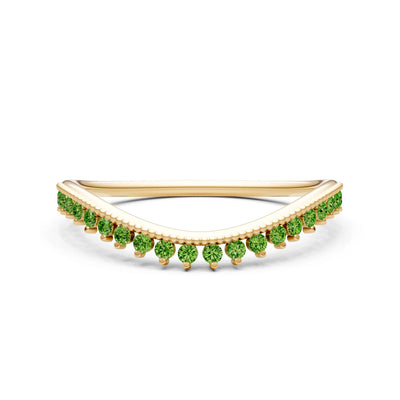 Peridot Dainty Tiara Contour Stacking Ring