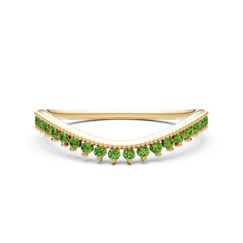 Peridot Dainty Tiara Contour Stacking Ring