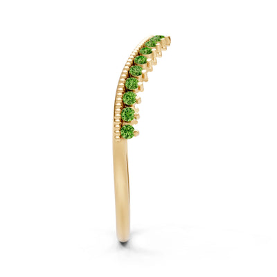 Peridot Dainty Tiara Contour Stacking Ring