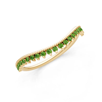 Peridot Dainty Tiara Contour Stacking Ring