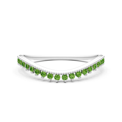 Peridot Dainty Tiara Contour Stacking Ring